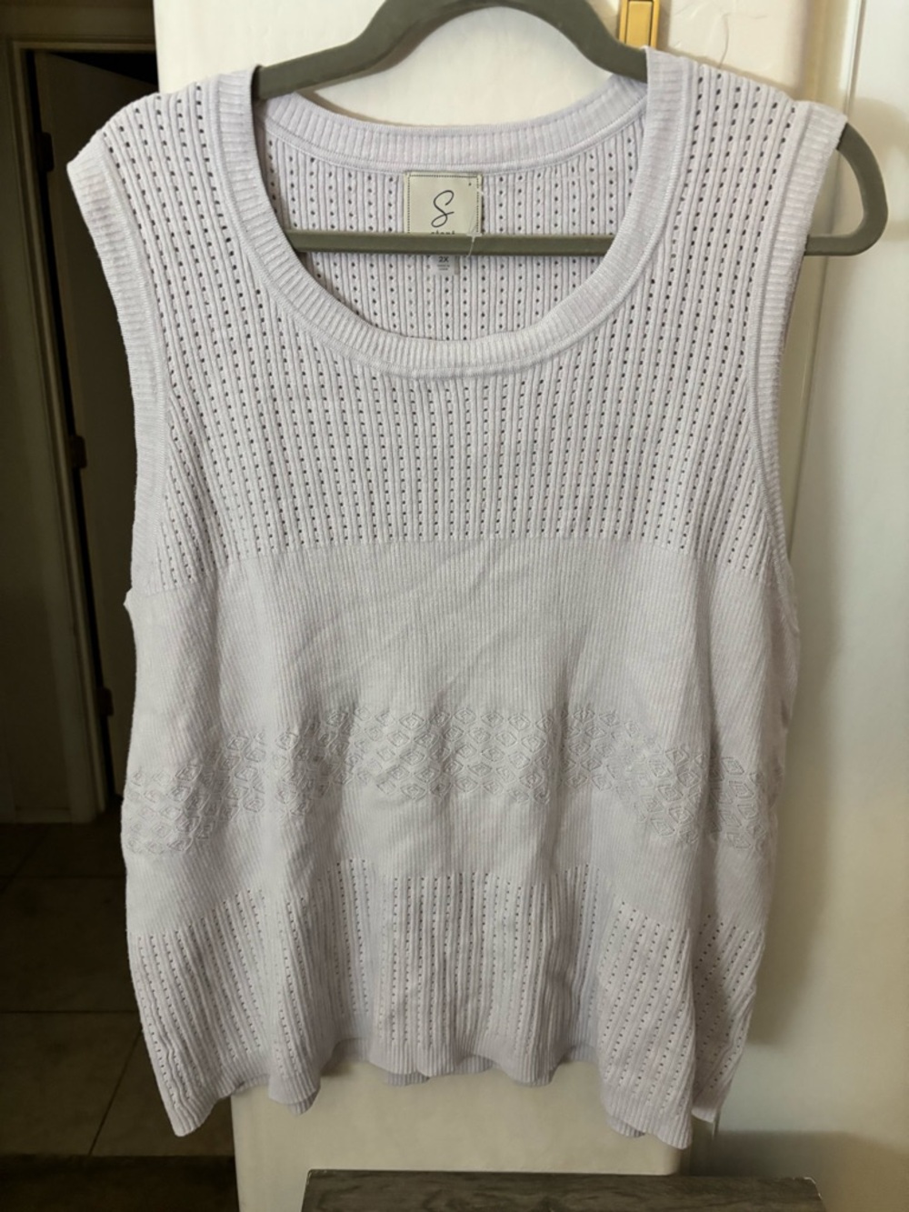 🍾NWOT sioni sleeveless Knit Tank Top - Light Lavender, Size 2X